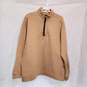 Camel & Brown Coloured Zip Top Pullover Sweater for Men w/Sleeve Pocket